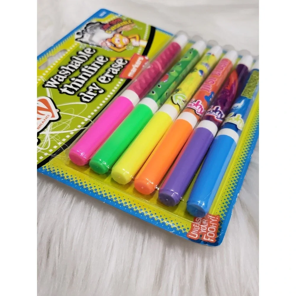 FOOHY Dry Erase Markers Washable Thinline 6 Pack SMELLY  Vintage 2006 MONKEY